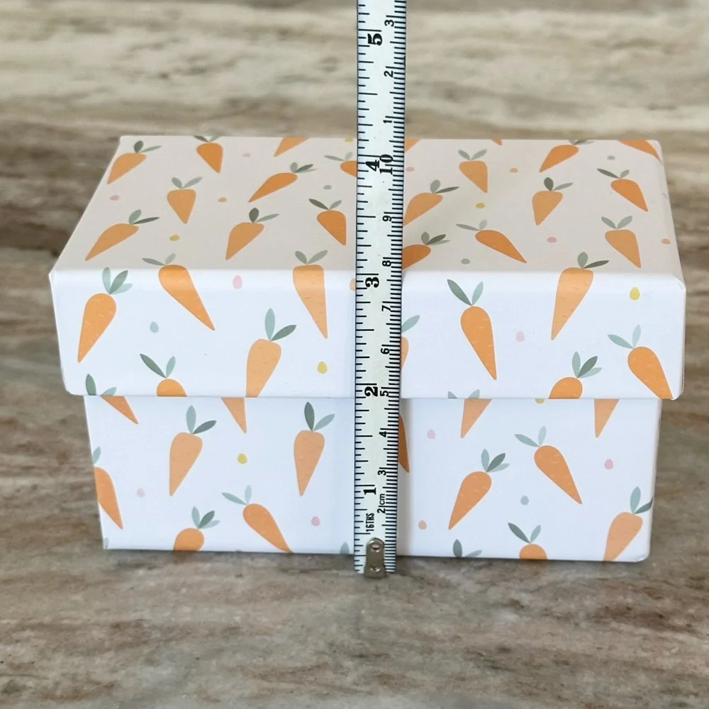 Set of 3 Decorative Carrot Print Gift Boxes / Storage Boxes - Spring Easter
